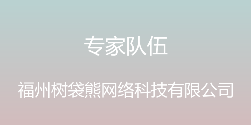 专家队伍 - 福州树袋熊网络科技有限公司